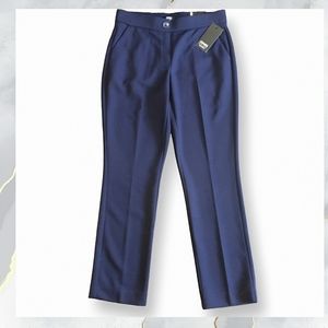 NWT! Jones New York Straight Leg Pull On Pants NAVY BLUE Polyester Women's Small